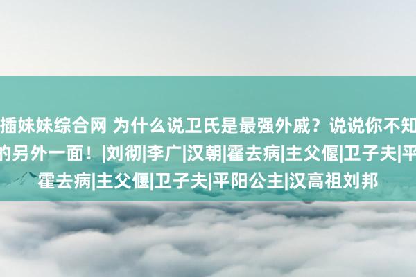 插妹妹综合网 为什么说卫氏是最强外戚？说说你不知说念的，低调卫青的另外一面！|刘彻|李广|汉朝|霍去病|主父偃|卫子夫|平阳公主|汉高祖刘邦